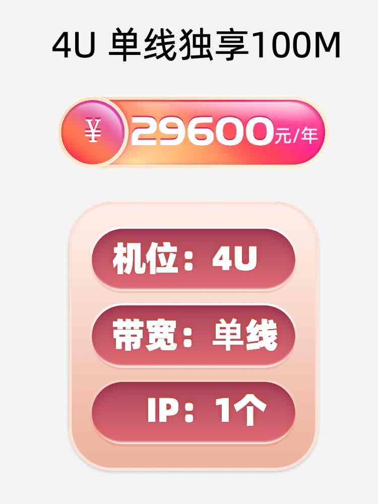 长春单线100M服务器托管价格